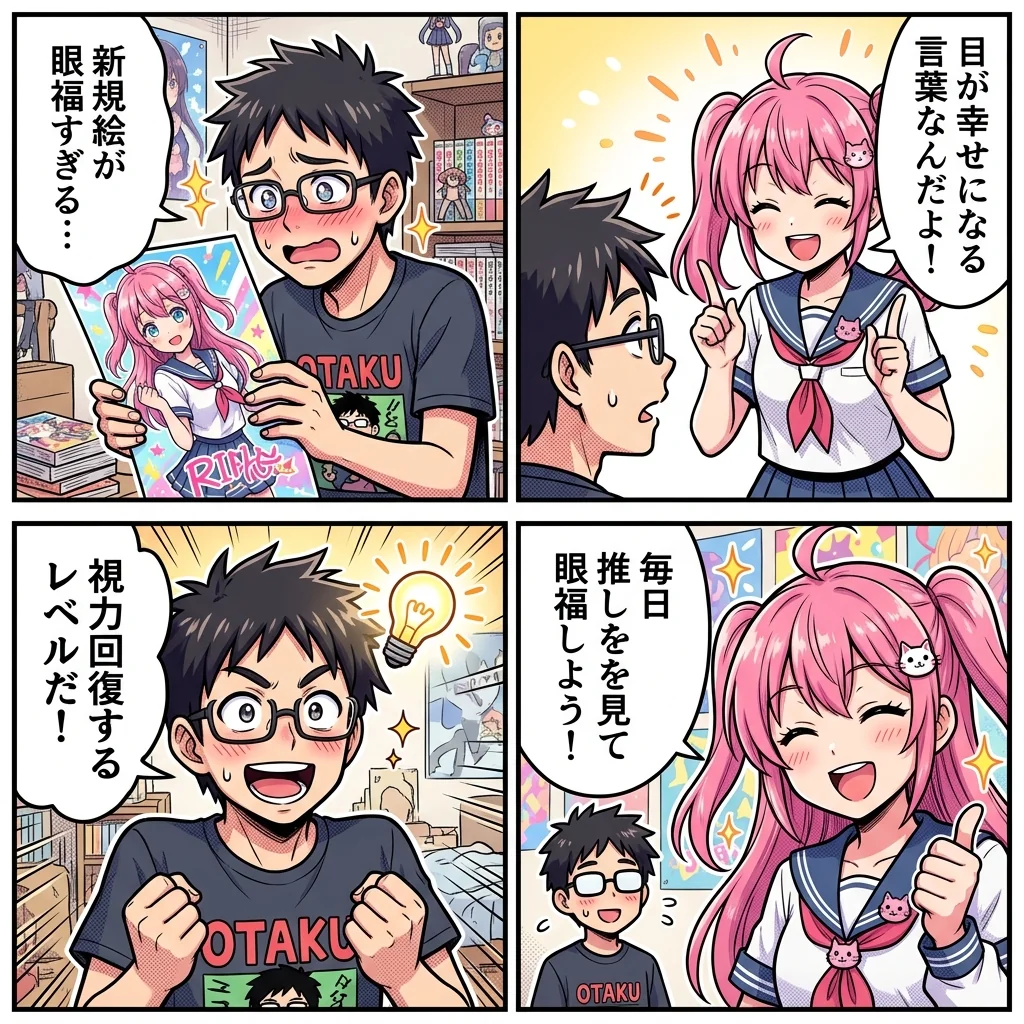 眼福 意味 オタク 4コマ漫画