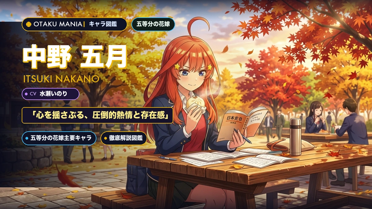 中野五月プロフィール！五等分の花嫁食いしん坊と母を継ぐ教師の夢
