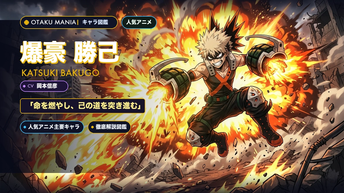爆豪勝己プロフィール！大爆殺神ダイナマイトの覚醒と成長まとめ