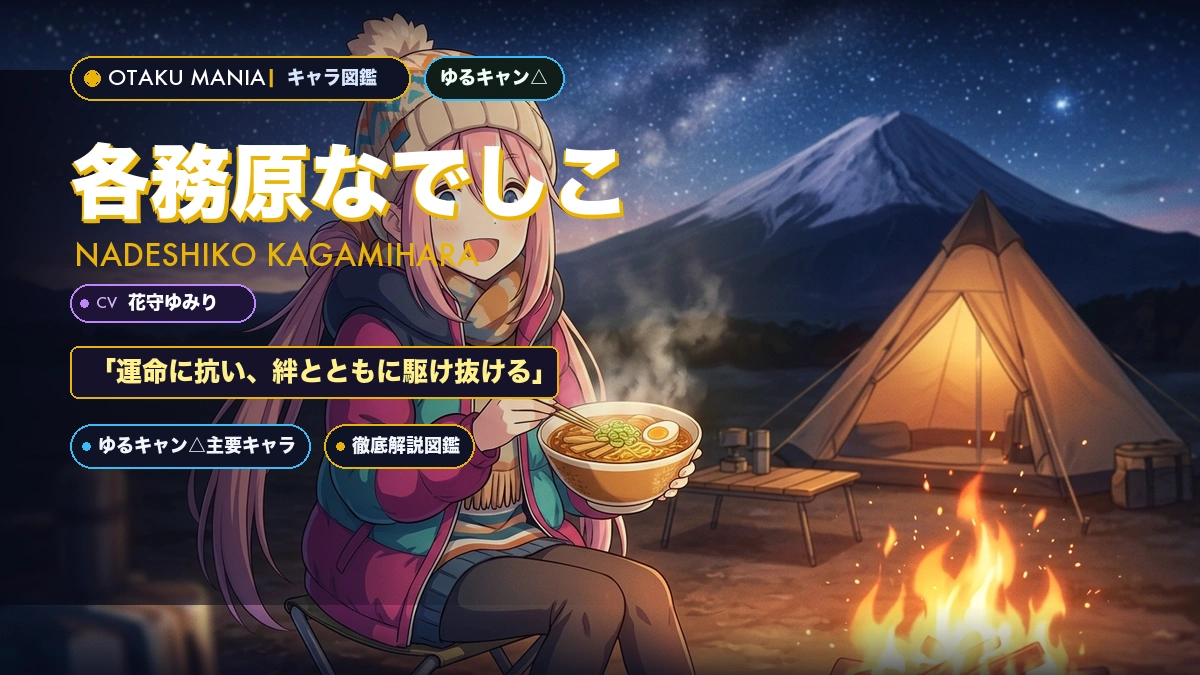 各務原なでしこプロフィール！ゆるキャンキャンプ飯と笑顔の成長録