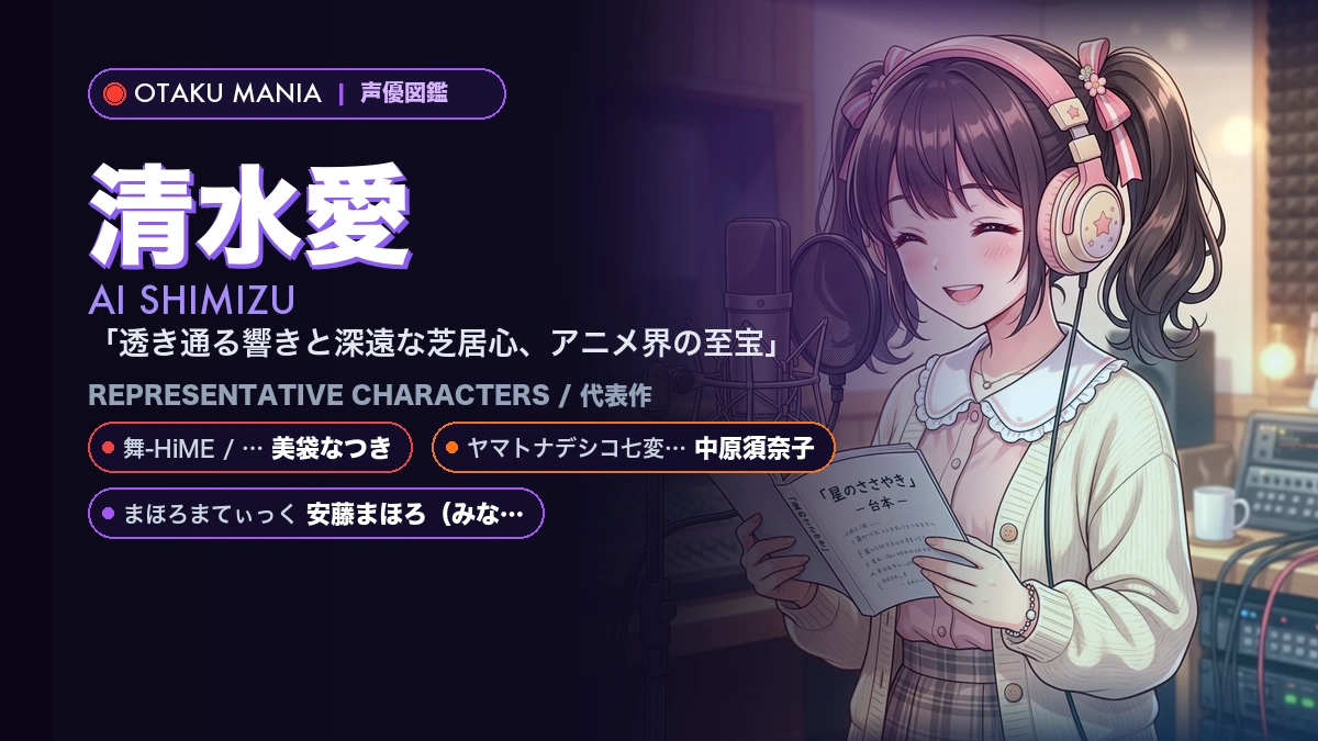 【清水愛】美袋なつきや中原須奈子！『舞-HiME』の代表作キャラ