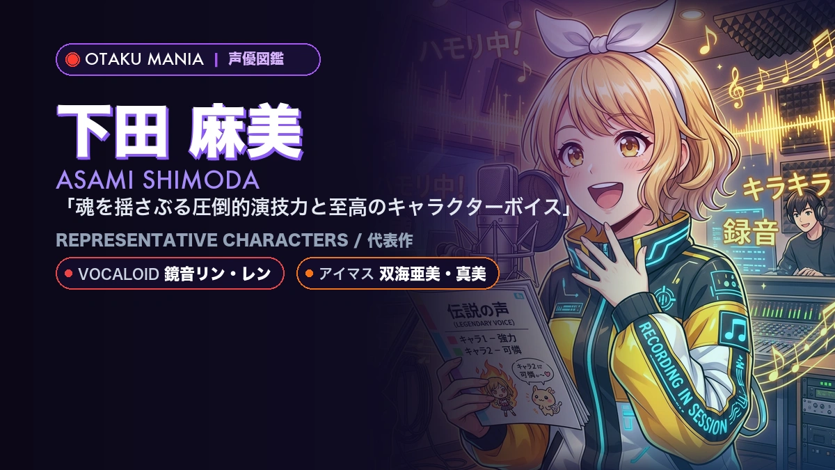 【下田麻美】鏡音リン・レンや人気キャラ代表作！『VOCALOID』バイブル