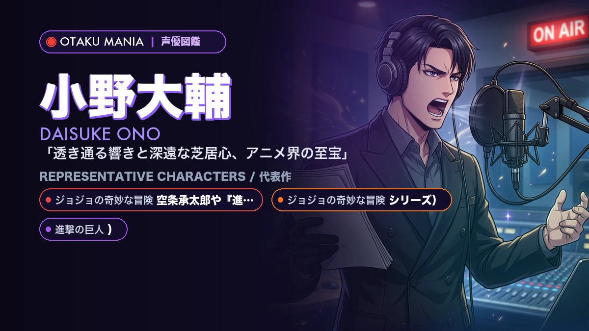 【小野大輔】承太郎やエルヴィン！『ジョジョ』『進撃』代表作