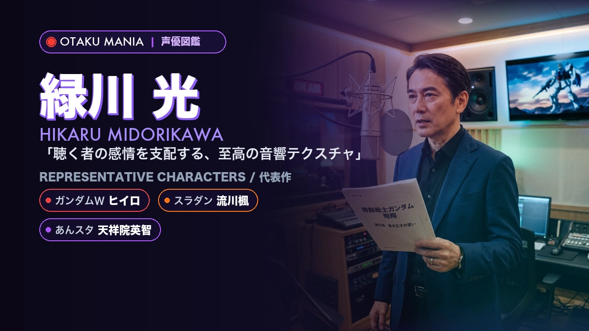 【声優】緑川光の代表作キャラ・クール美声とプロフィール名鑑