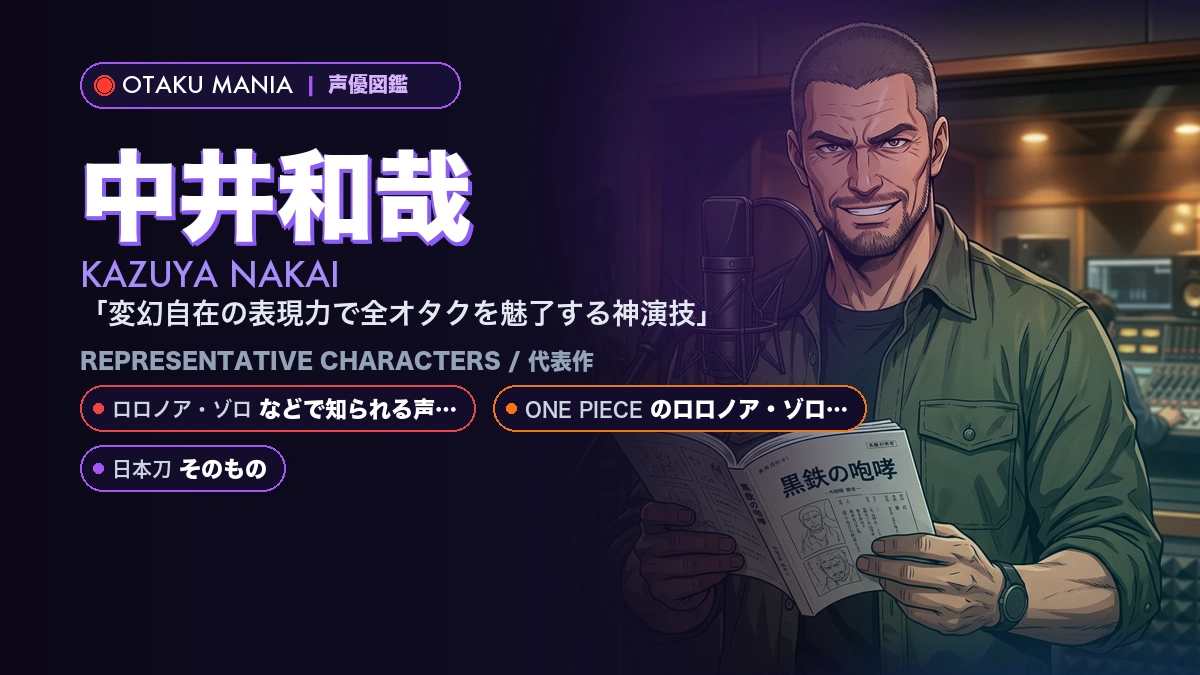 【中井和哉】ロロノア・ゾロや土方十四郎！『ONE PIECE』『銀魂』人気キャラ代表作