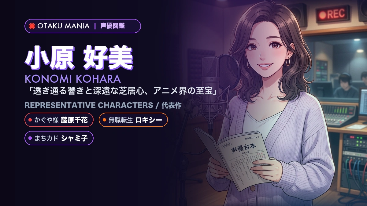 【声優】小原好美の代表作キャラ・かぐや様藤原書記とプロフィール名鑑