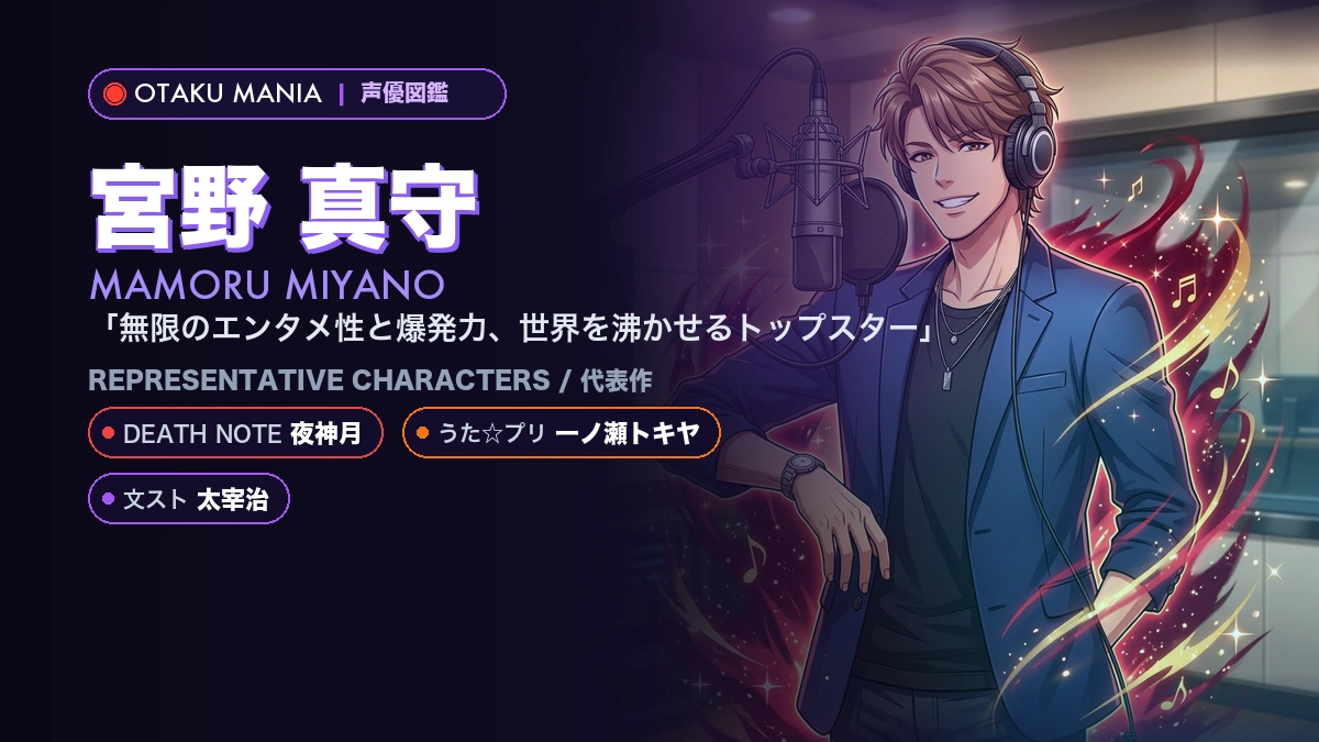 【宮野真守】夜神月や太宰治の代表作！『デスノート』『文スト』