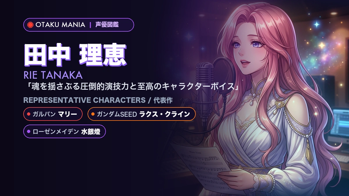 【田中理恵】マリーやラクス・クライン！『ガルパン』の代表作キャラ