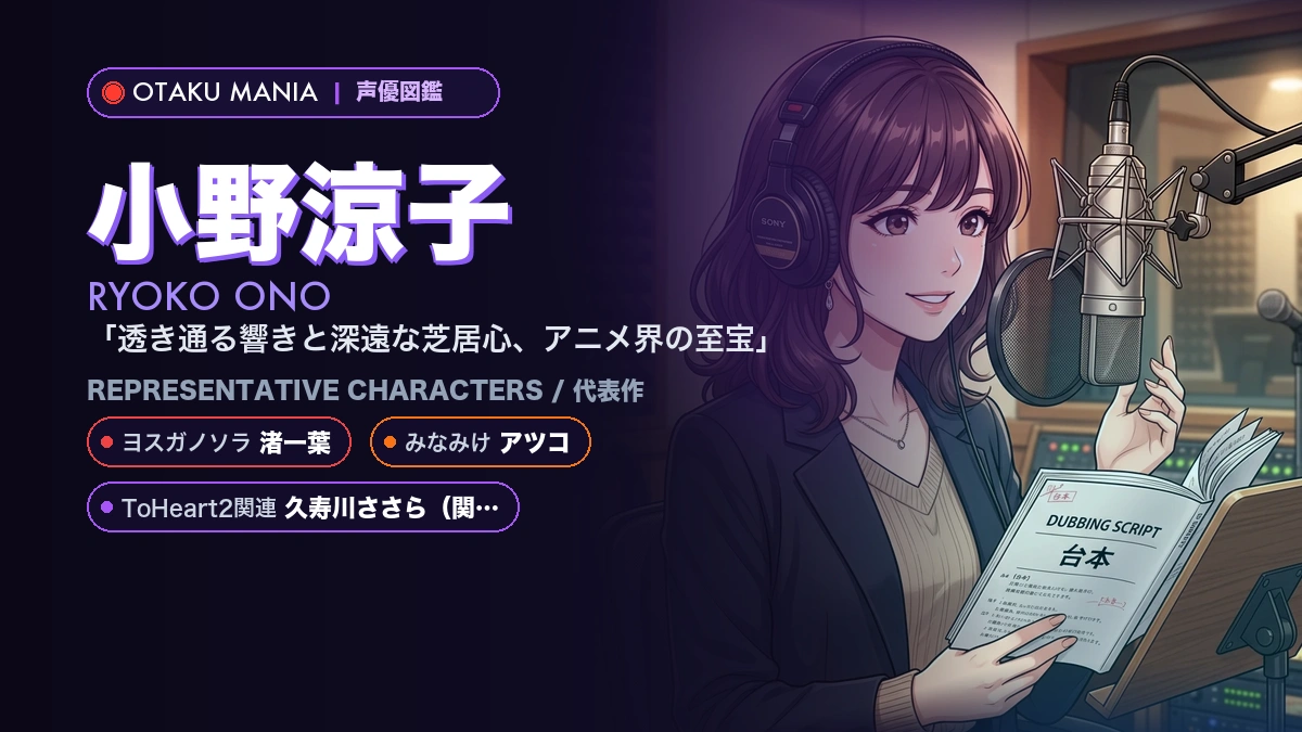 【小野涼子】渚一葉やアツコの代表作！『ヨスガ』『みなみけ』
