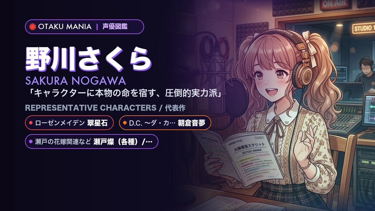 【野川さくら】翠星石や朝倉音夢！『ローゼン』『DC』代表作キャラ