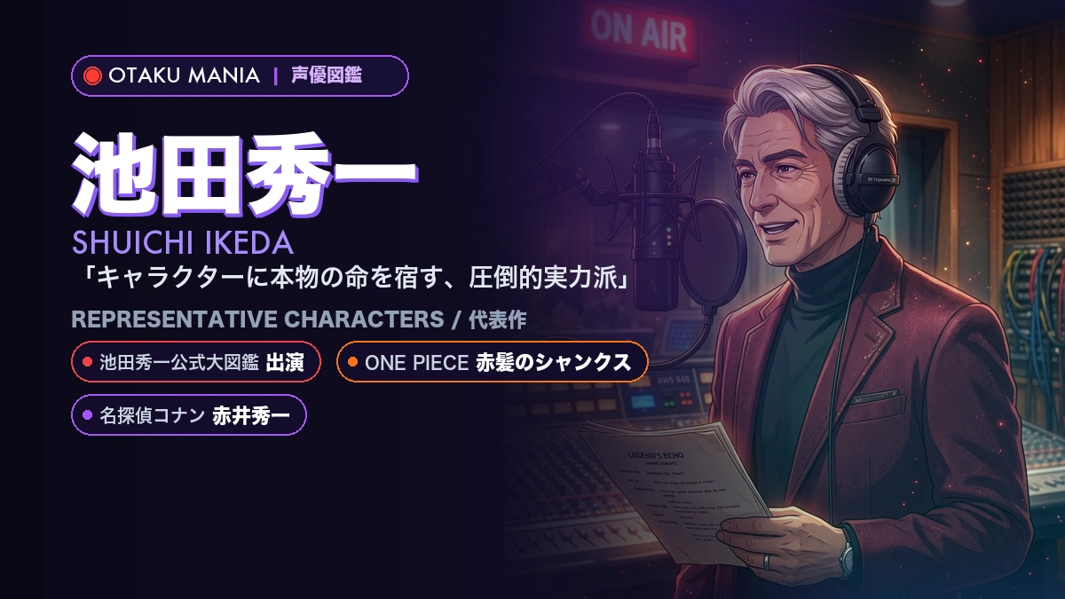 【池田秀一】シャアや赤井秀一の代表作！『ガンダム』『コナン』