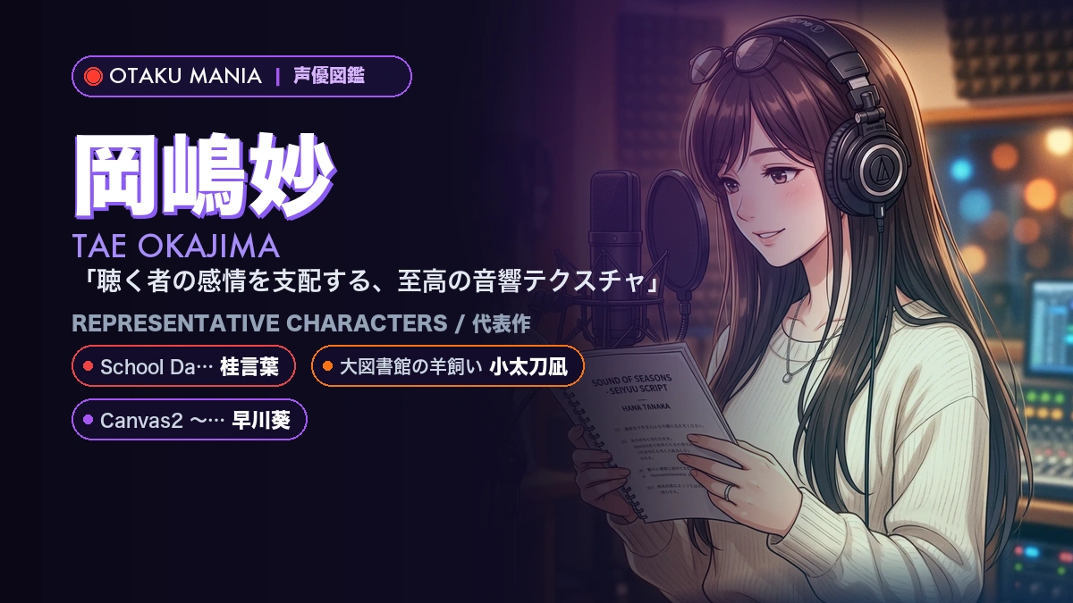 【岡嶋妙】桂言葉や小太刀凪！『School Days』の代表作