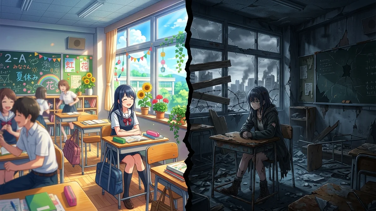 学校ぐらし1話崩壊した現実に絶望する理由！ゾンビパンデミックと幻覚の真実