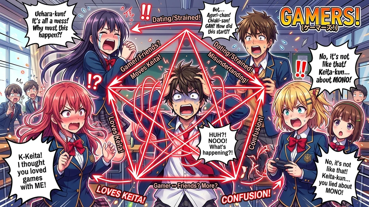 ゲーマーズ！6話の神回解説：すれ違い五角形と雨野景太の爆弾告白