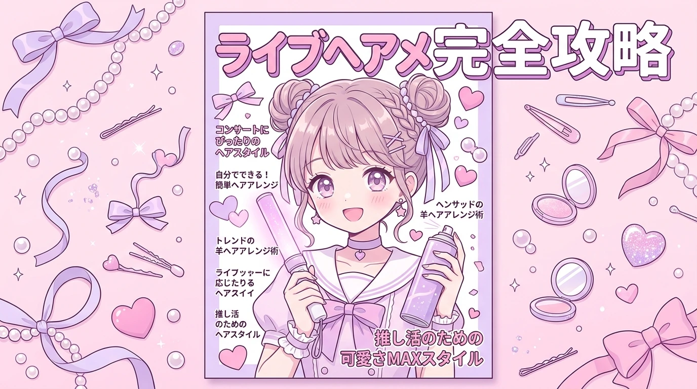 ライブヘアメの崩れないやり方！セルフ羊ヘアとリボン編み込み現場自衛術