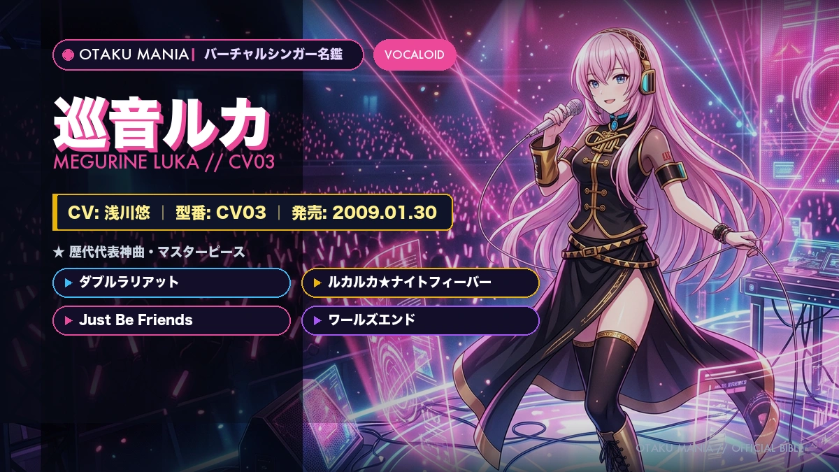 【巡音ルカ】公式設定・年齢・声優(浅川悠)と歴代神曲・たこルカ大図鑑