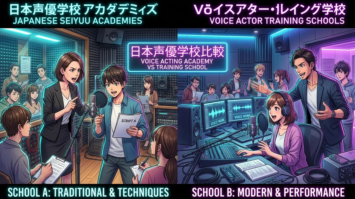 声優養成所と専門学校の違いは？プロ輩出実績と学費・週1夜間徹底比較