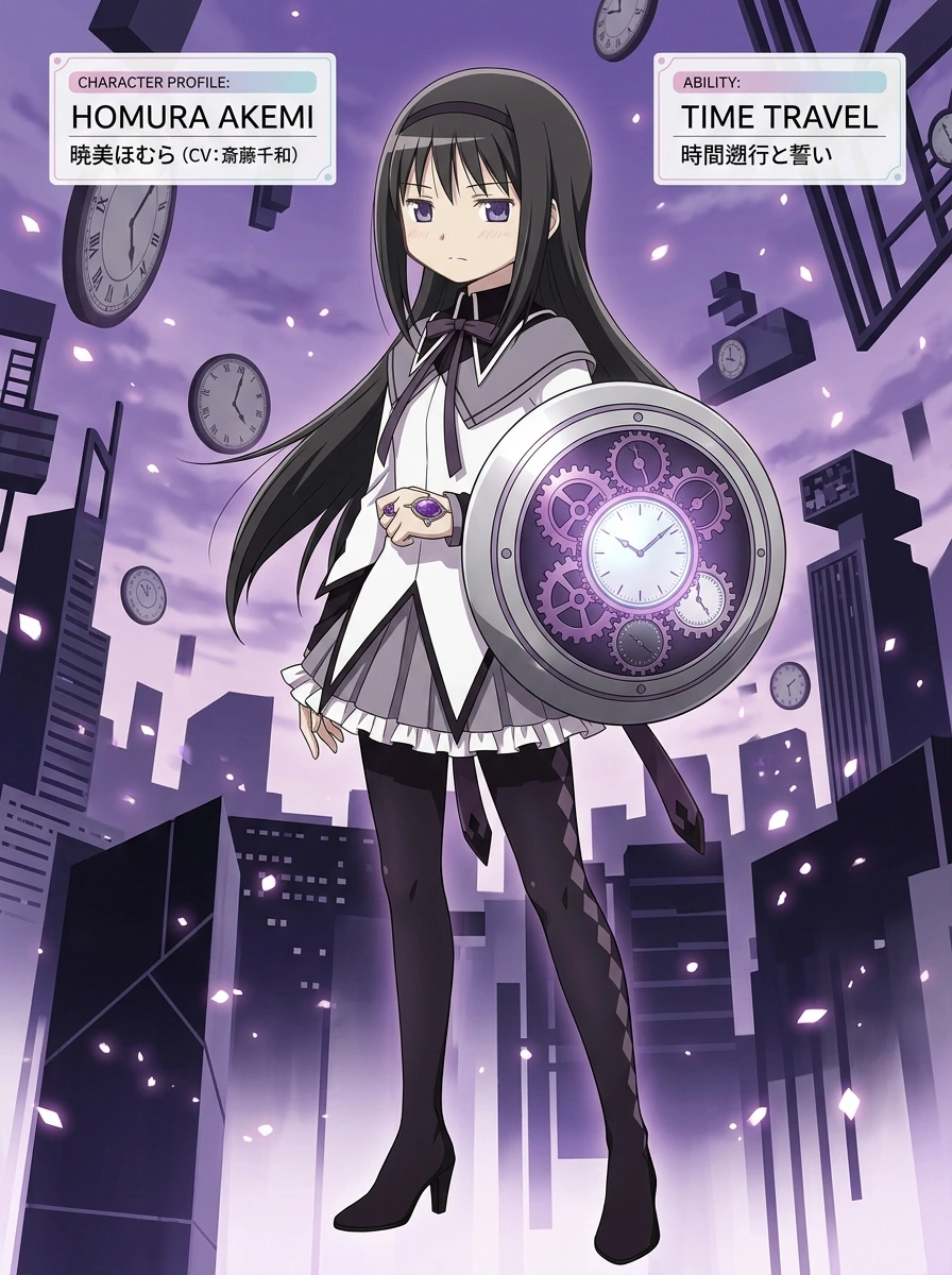 【魔法少女まどか☆マギカ】暁美ほむらのプロフィール・時間遡行・担当声優まとめ図解