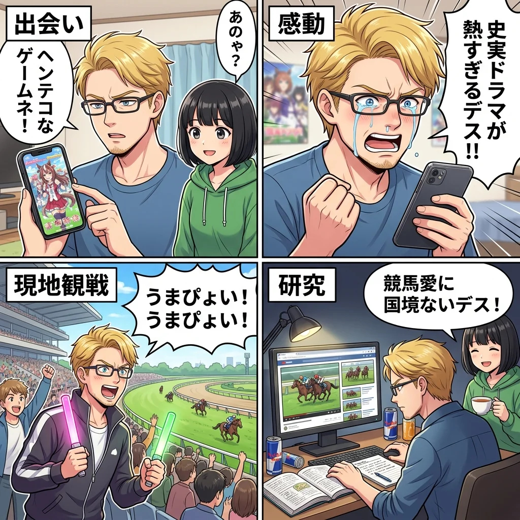 『ウマ娘』海外人気の秘密は？海外ファンやオタクの反応まとめ4コマ漫画