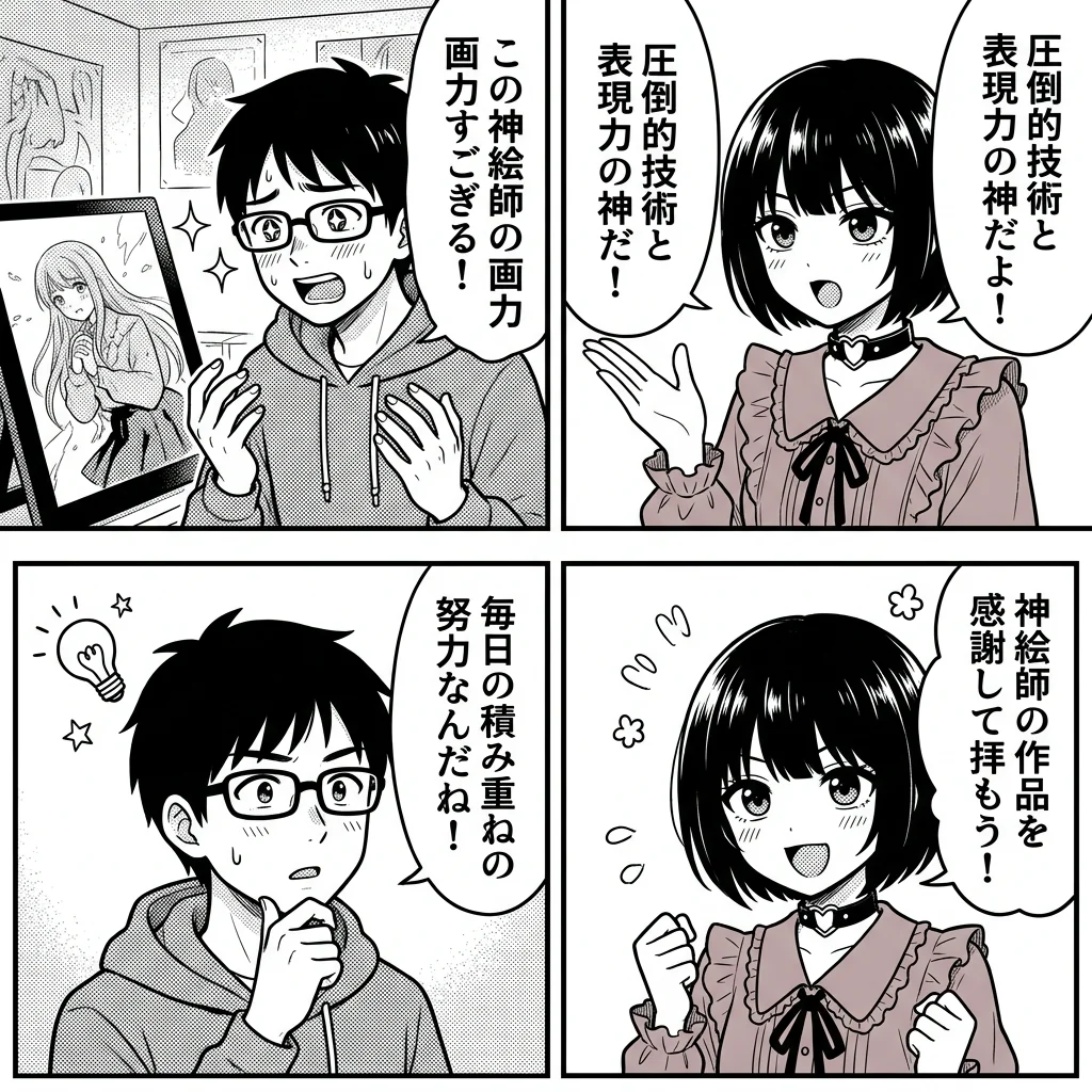 神絵師あるある4コマ漫画