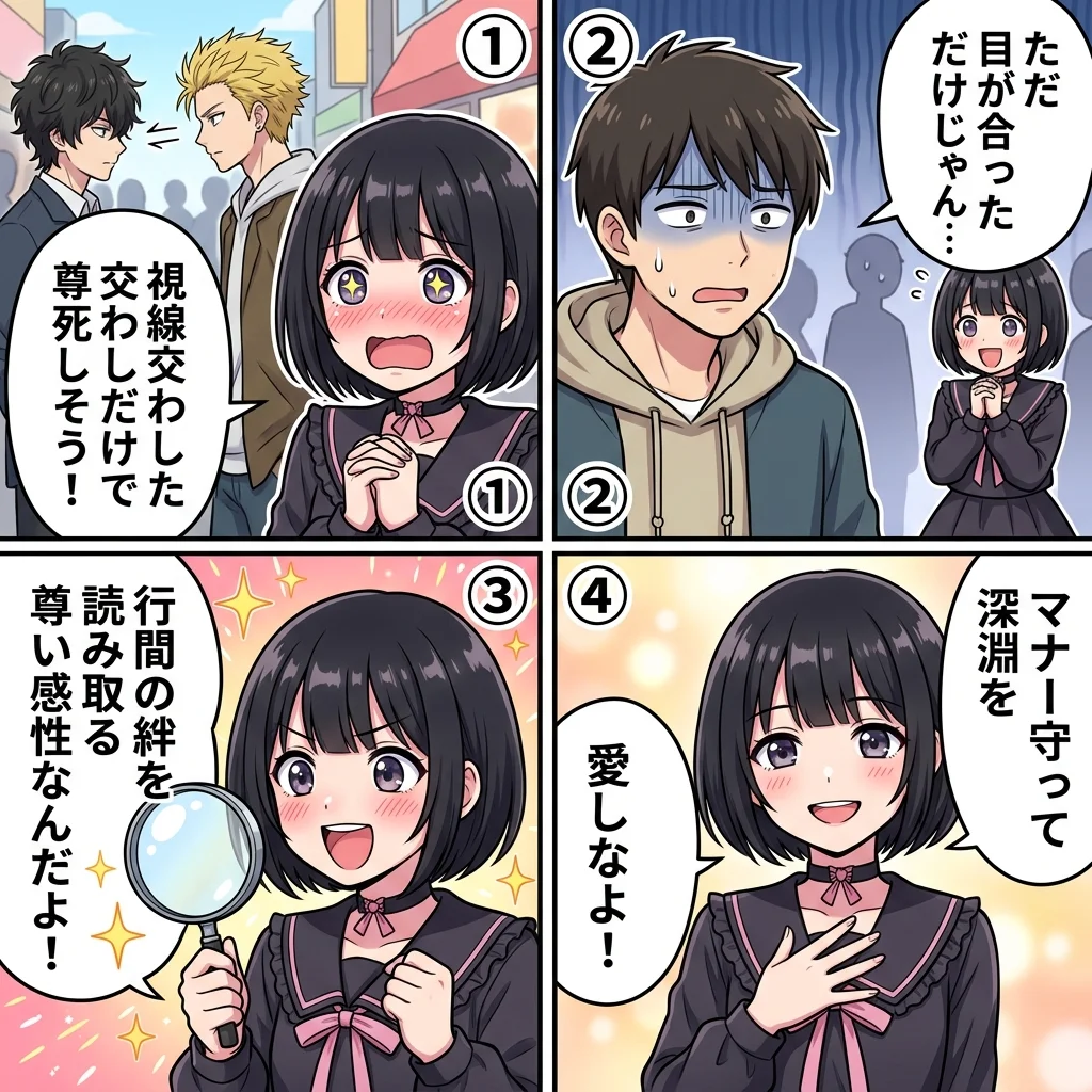 腐女子の意味と独特な世界観解説4コマ漫画