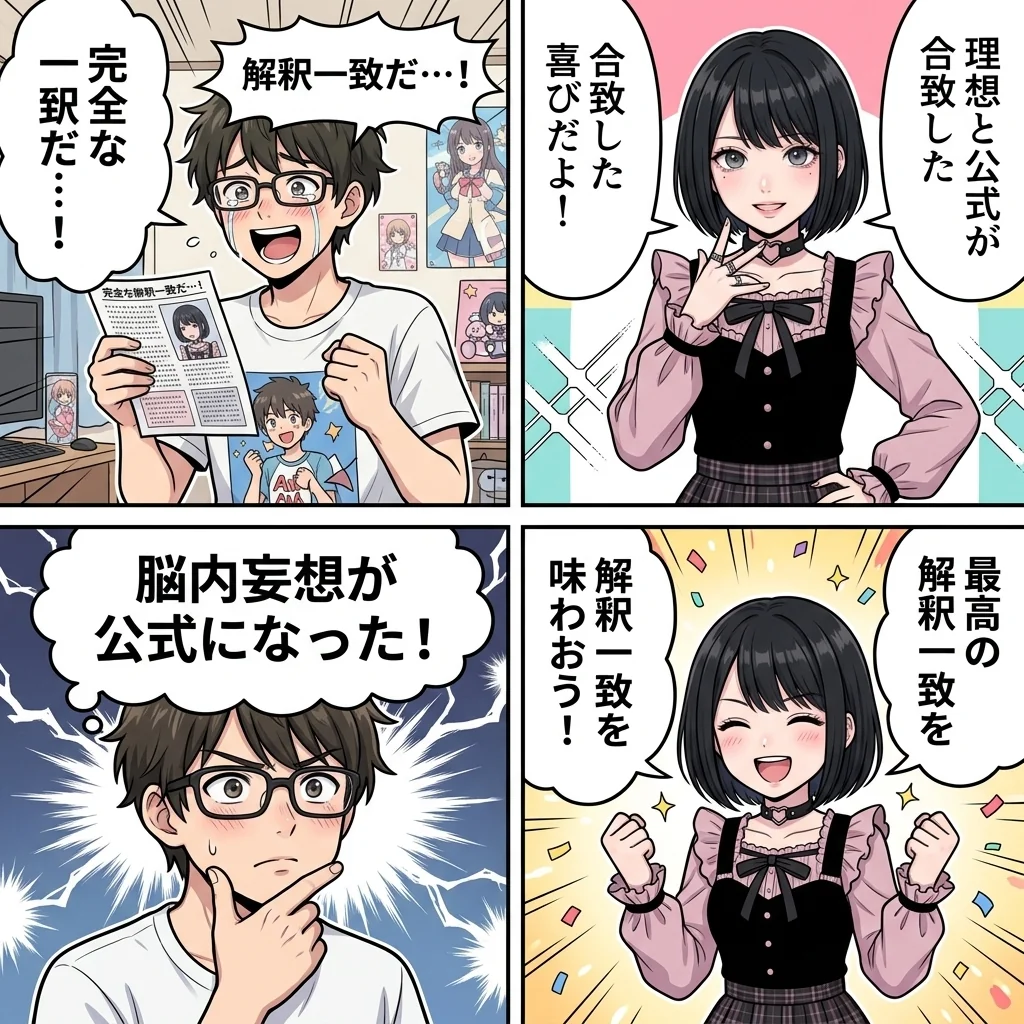 【4コマ漫画】解釈一致とは？