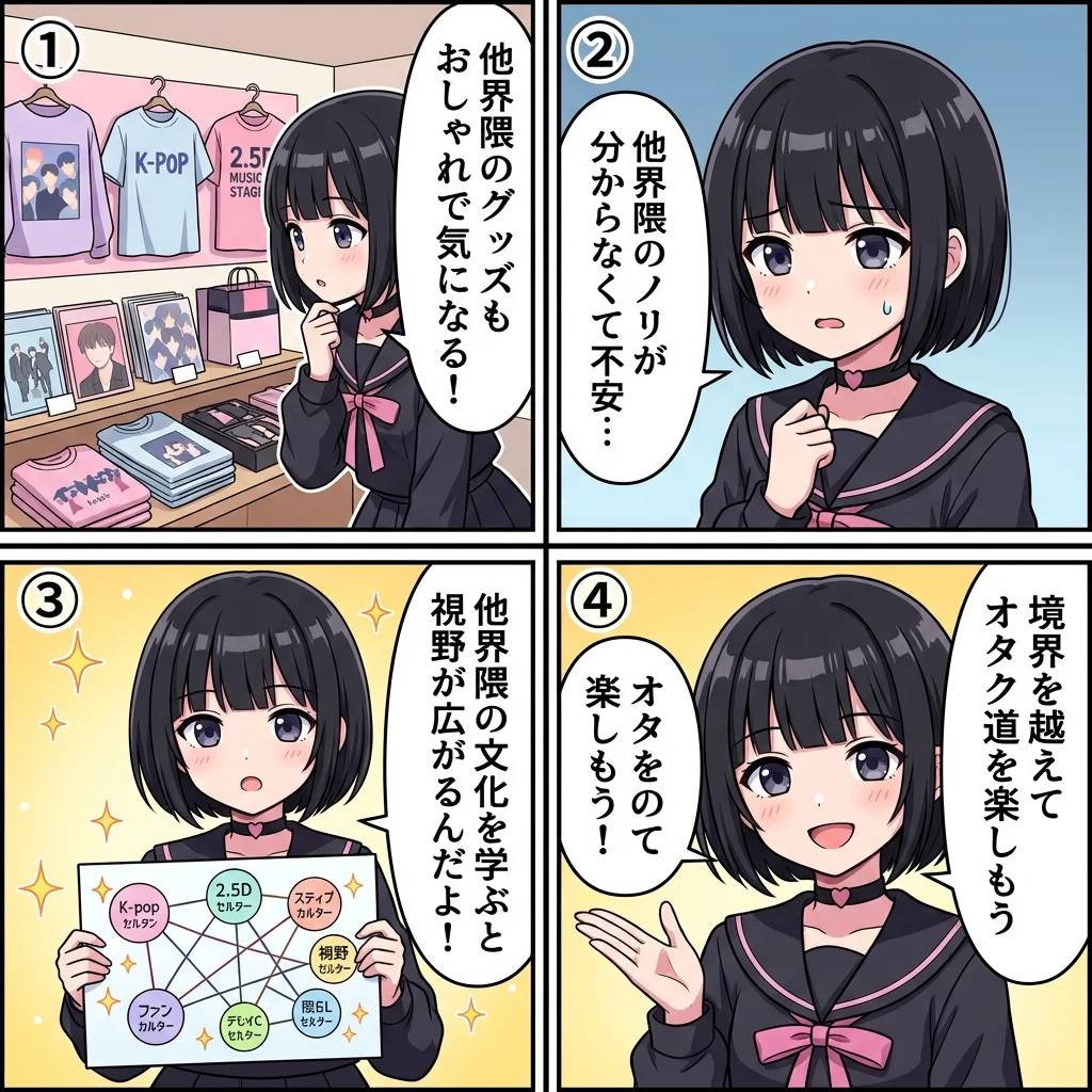 他界隈とは？読み方から使い方までオタク用語4コマ漫画