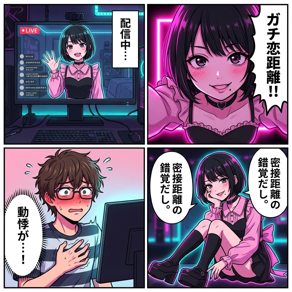ガチ恋距離の意味と心理効果4コマ漫画