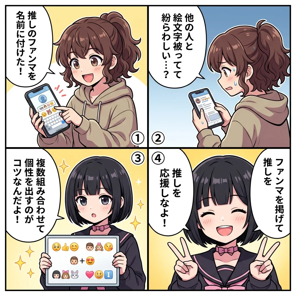 Vライバーのファンマとは？失敗しない決め方と被り対策4コマ漫画
